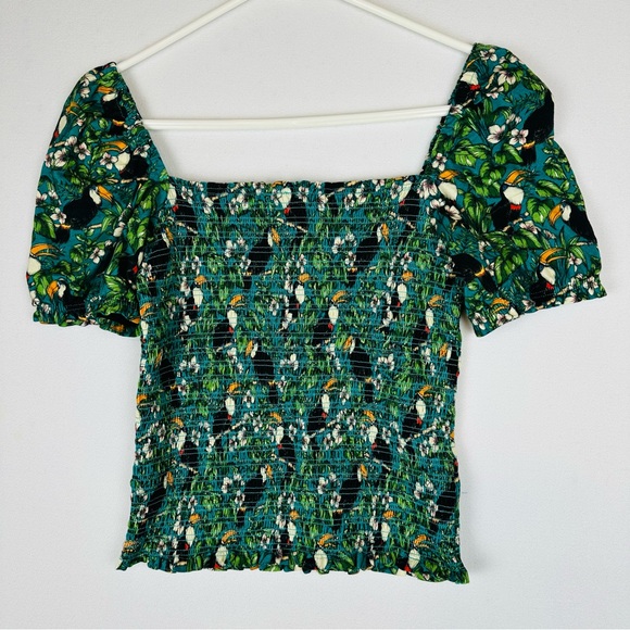 Dolan Anthropologie Smocked Toucan Top - Picture 3 of 8
